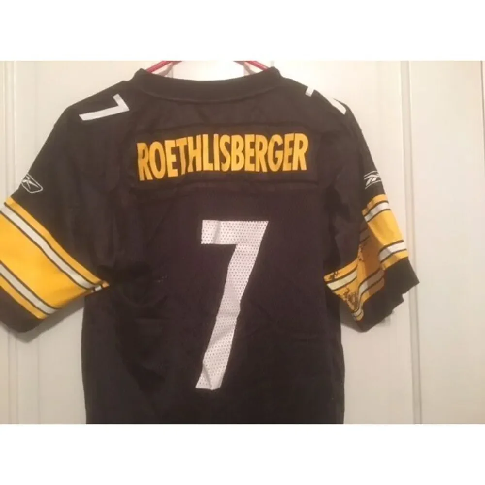 PITTSBURGH STEELERS BEN ROETHLISBERGER SIZE YOUTH LARGE 14-16 REEBOK JERSEY